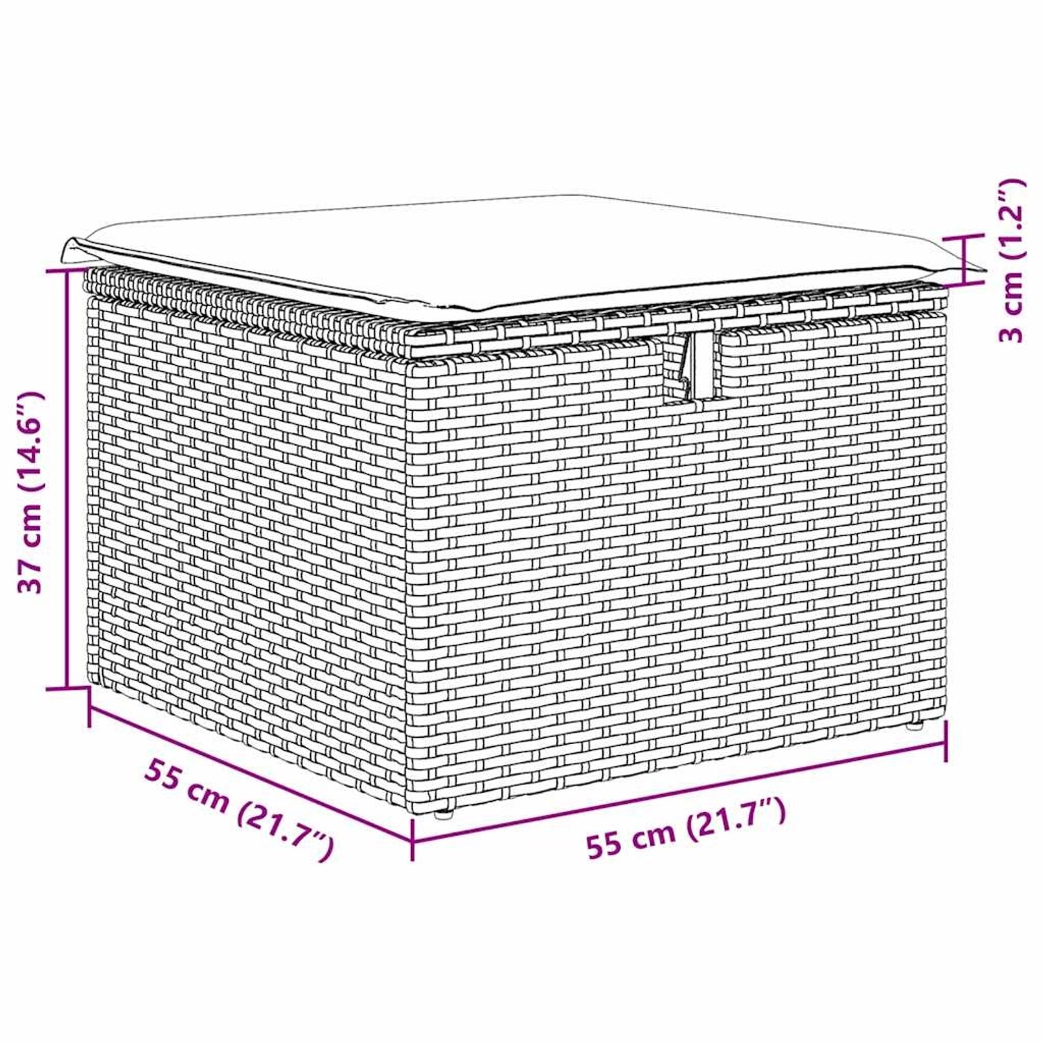 Gartenmöbel: Beige-graues vidaXL Sofa-Set mit Kissen und Stauraum, 6-teilig.