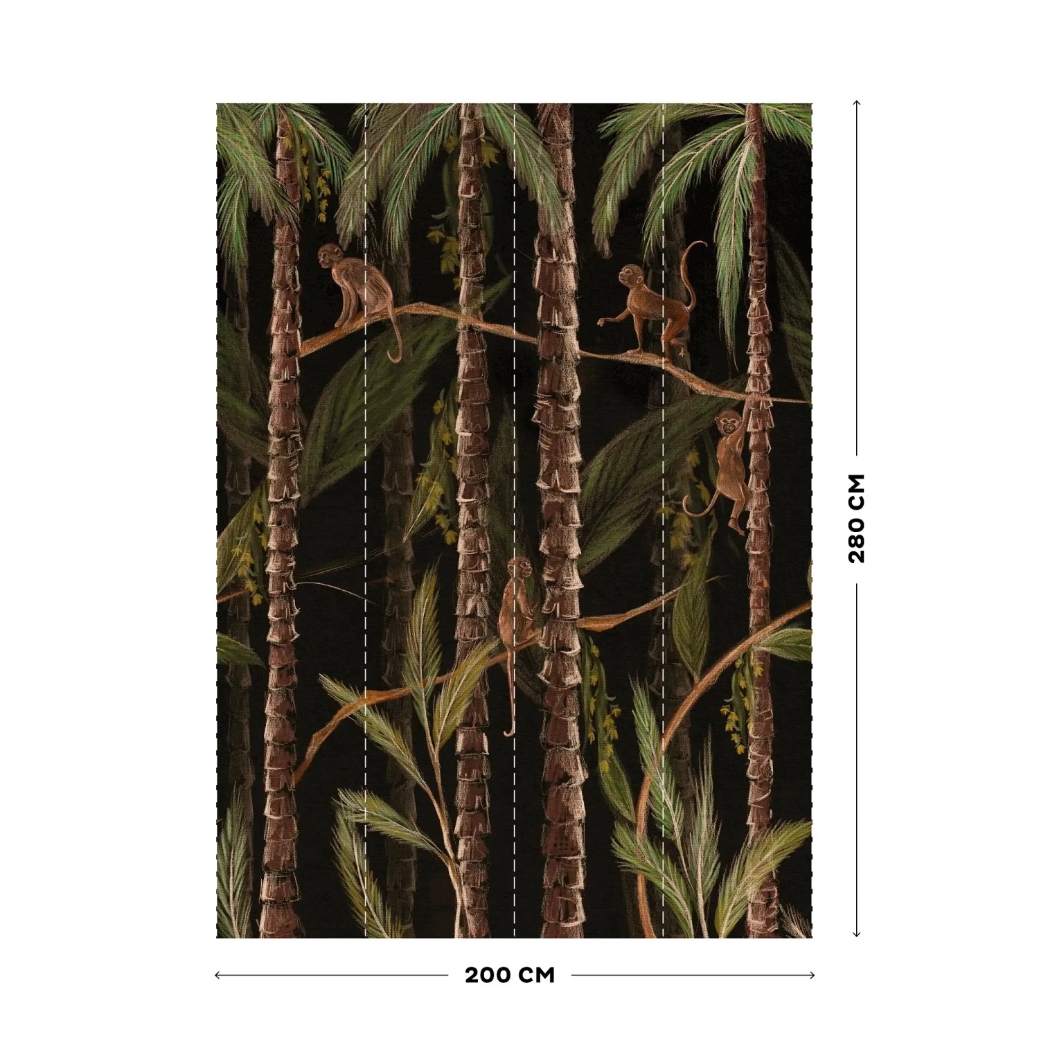 Art for the Home Fototapete Monkey Jungle, 280x200 cm, mit Affen und Dschungelmotiven.