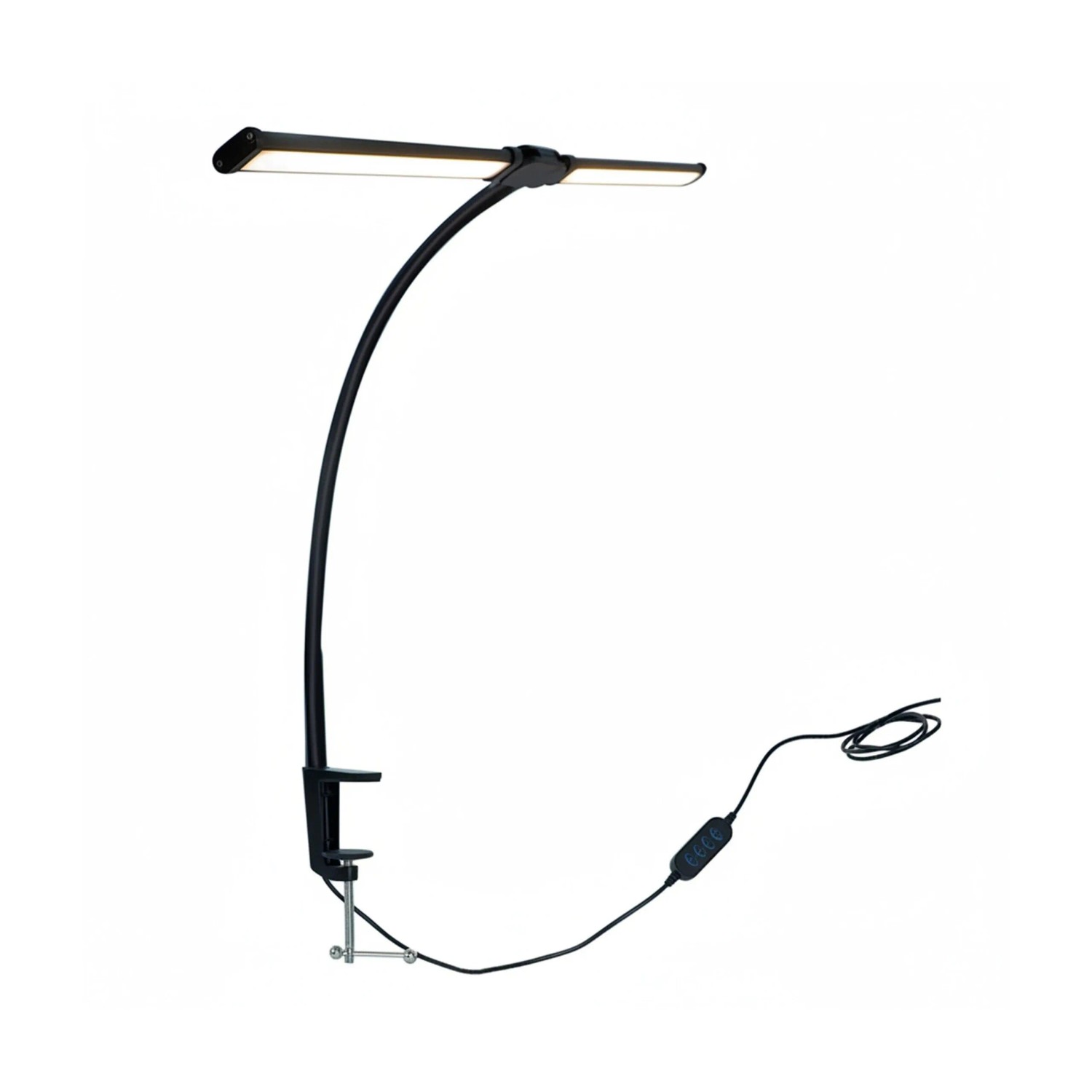 Relaxdays Schreibtischlampe Metall Schwarz Klemmbar LED 50 cm x 61 cm x 5,5 cm