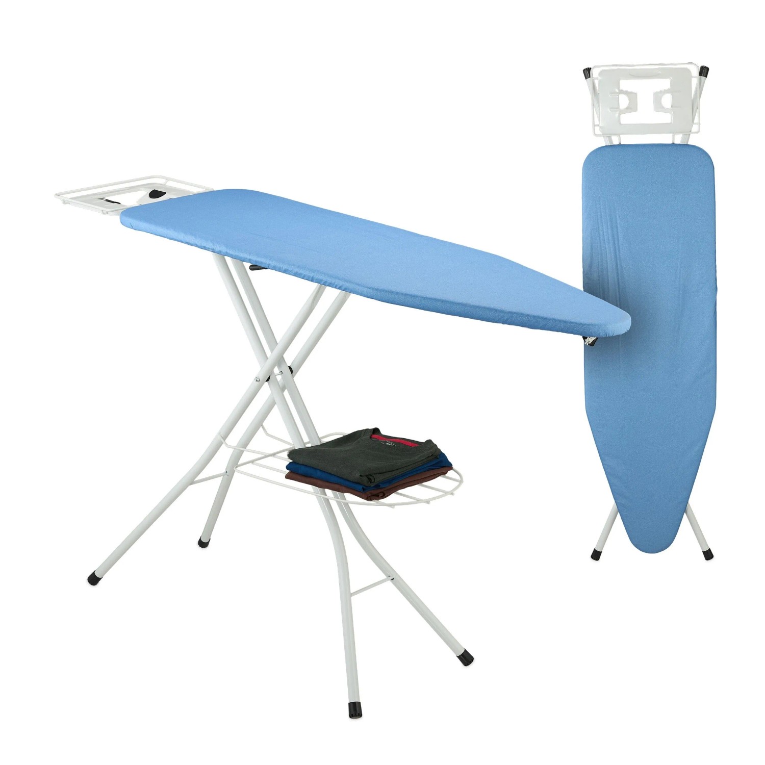 Relaxdays Bügelbrett Stahl Blau Höhenverstellbar 120 cm x 38 cm 4,5 kg