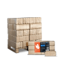 Heizfuxx RUF Original Blue Holzbriketts auf Palette. Eckige Weichholzbriketts, 10kg Gebinde, Brennstoffe für Ofen.