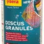 Sera Discus Granules Fischfutter, Hauptfutter für Diskusfische im gelben Behälter.