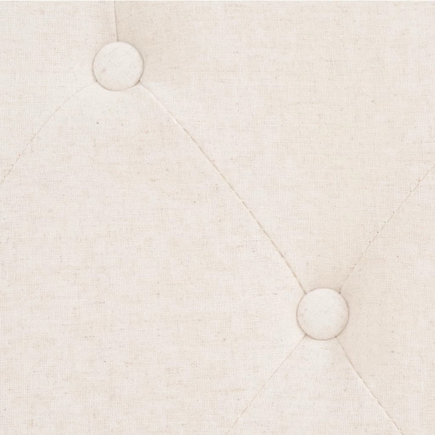Detailaufnahme: Cremeweißer Stoff mit Knopfheftung des vidaXL Sofa-Sets.