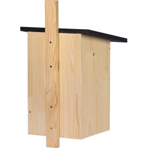 Dobar Nistkasten für Stare/Spechte aus Kiefernholz mit schwarzem Dach und Aufhängvorrichtung.