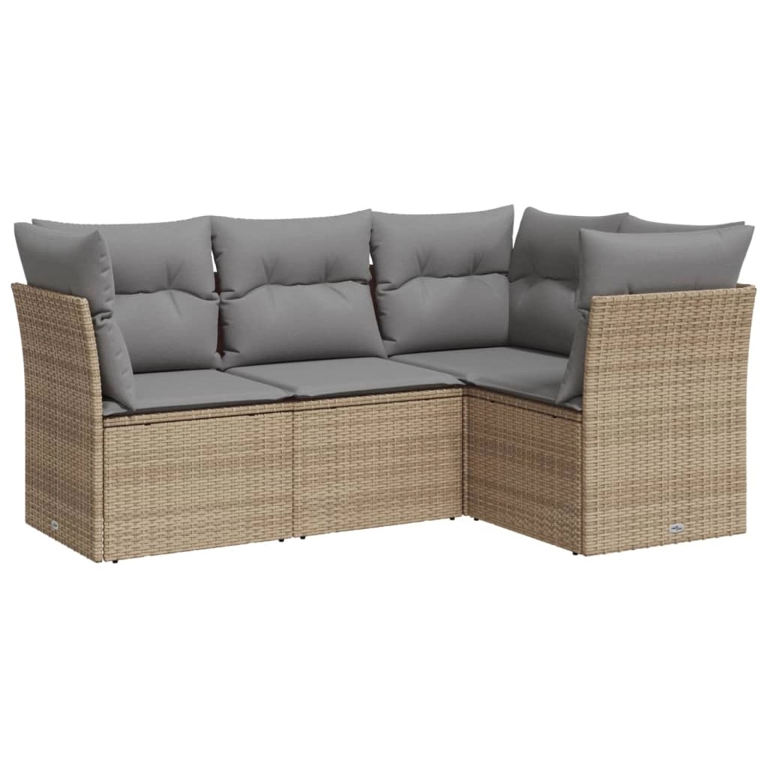 vidaXL 4-tlg Garten-Sofagarnitur mit Kissen Beige Poly Rattan Modell 34