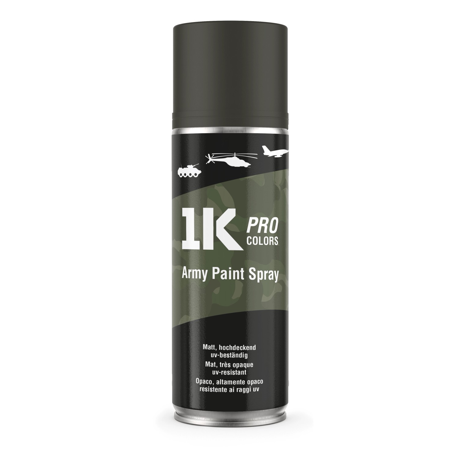 1K PRO COLORS Militär Spraydose 400ml Matt RAL6014 Olivegrün