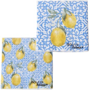 Boltze Servietten Capri mit Zitronenmuster, 2-fach sortiert, 20 Stück.