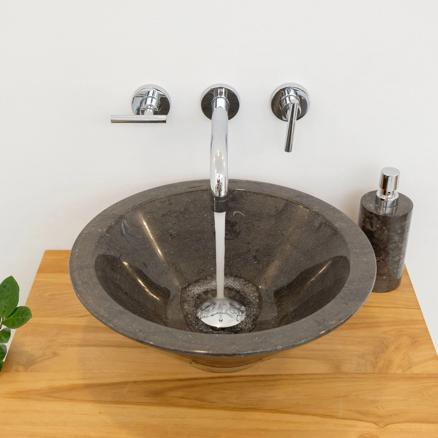 Wohnfreuden Andesit Waschbecken Caping 40 cm Schwarz_3