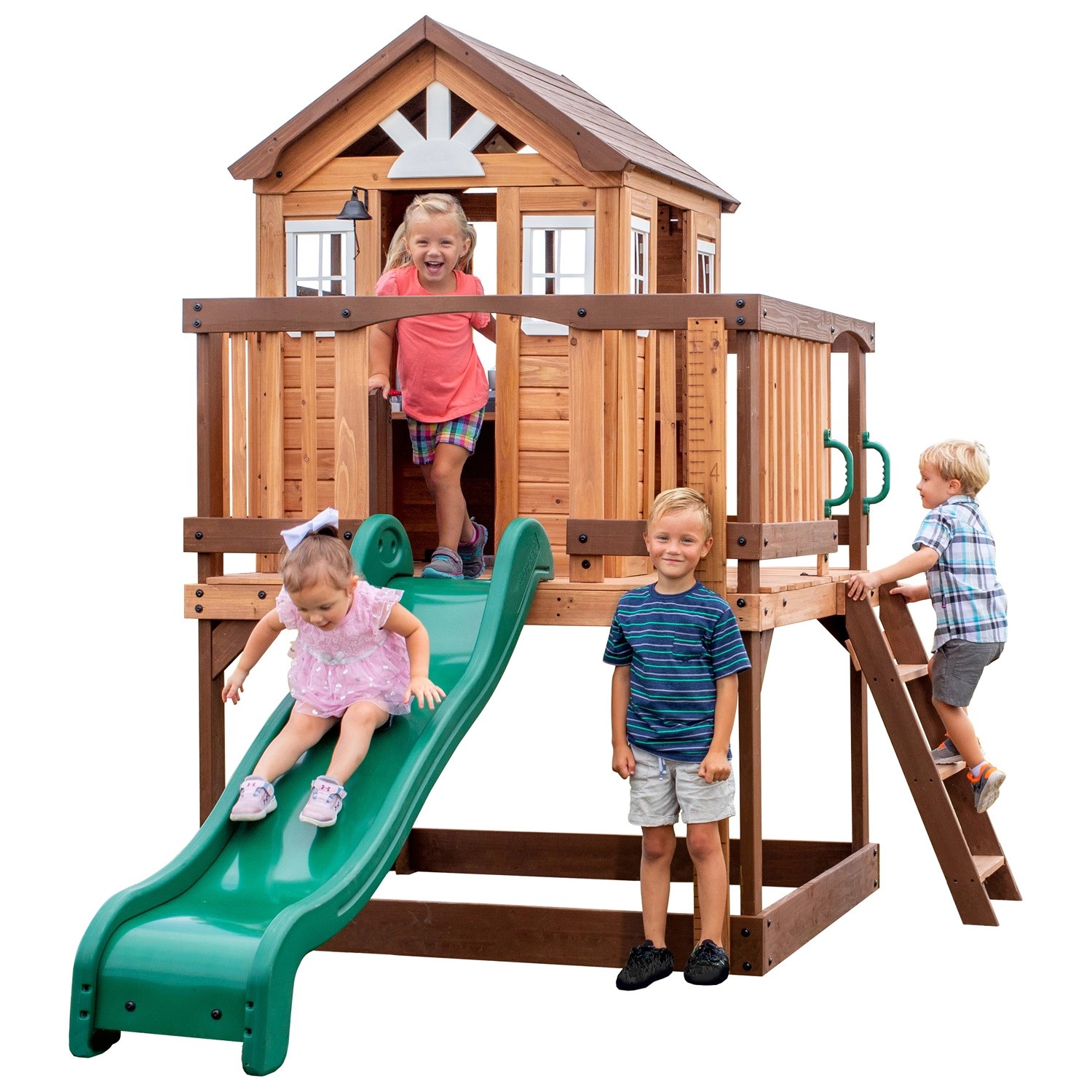 Backyard Spielhaus Discovery Echo Heights S Braun Rutsche Grün günstig online kaufen