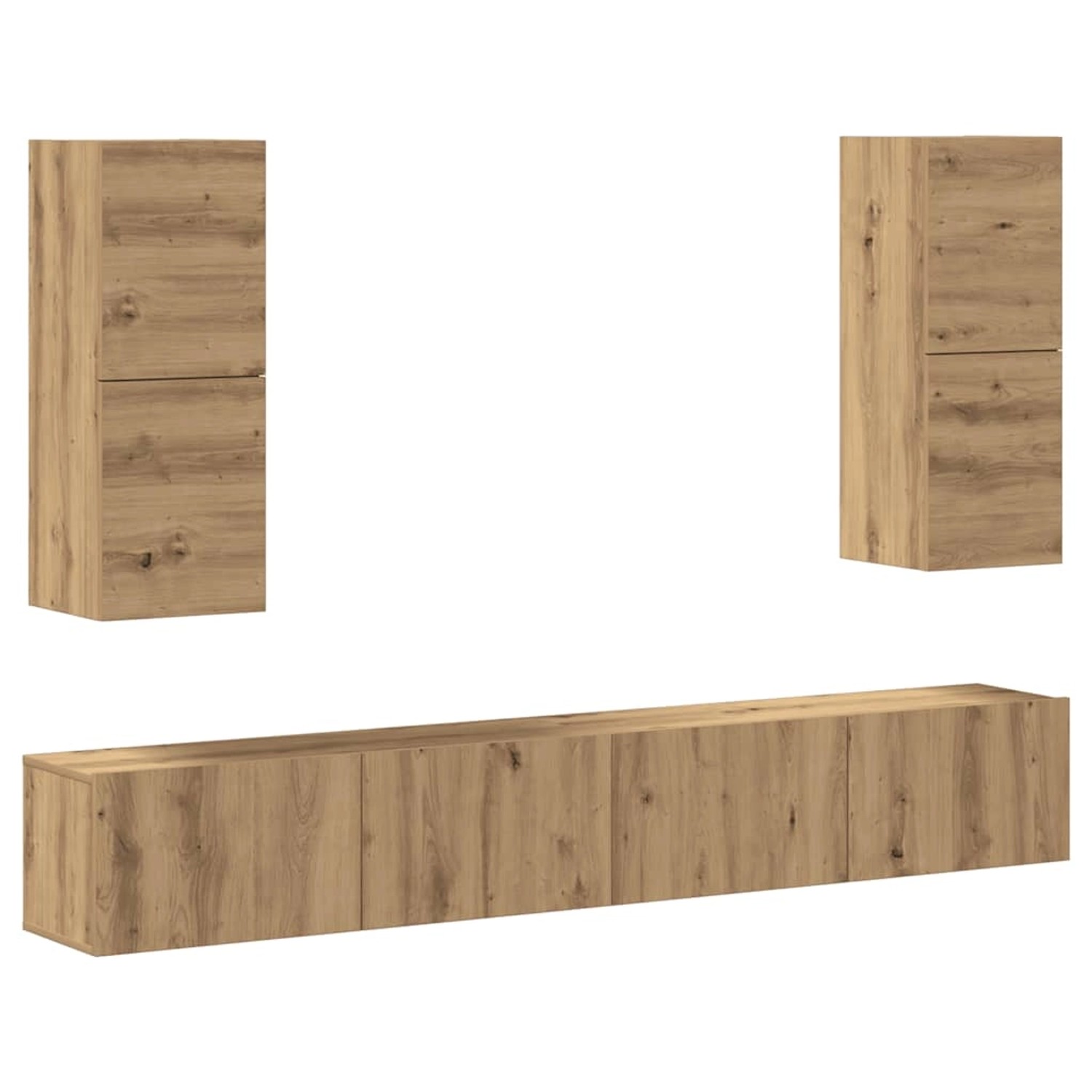 vidaXL 4-Tlg TV-Schrank-Set Wandmontage Artisan-Eiche Holzwerkstoff 3329018 günstig online kaufen