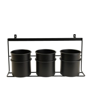 Denpanels Becher 3er Set Schwarz mit Halterung für Akustikpaneel.