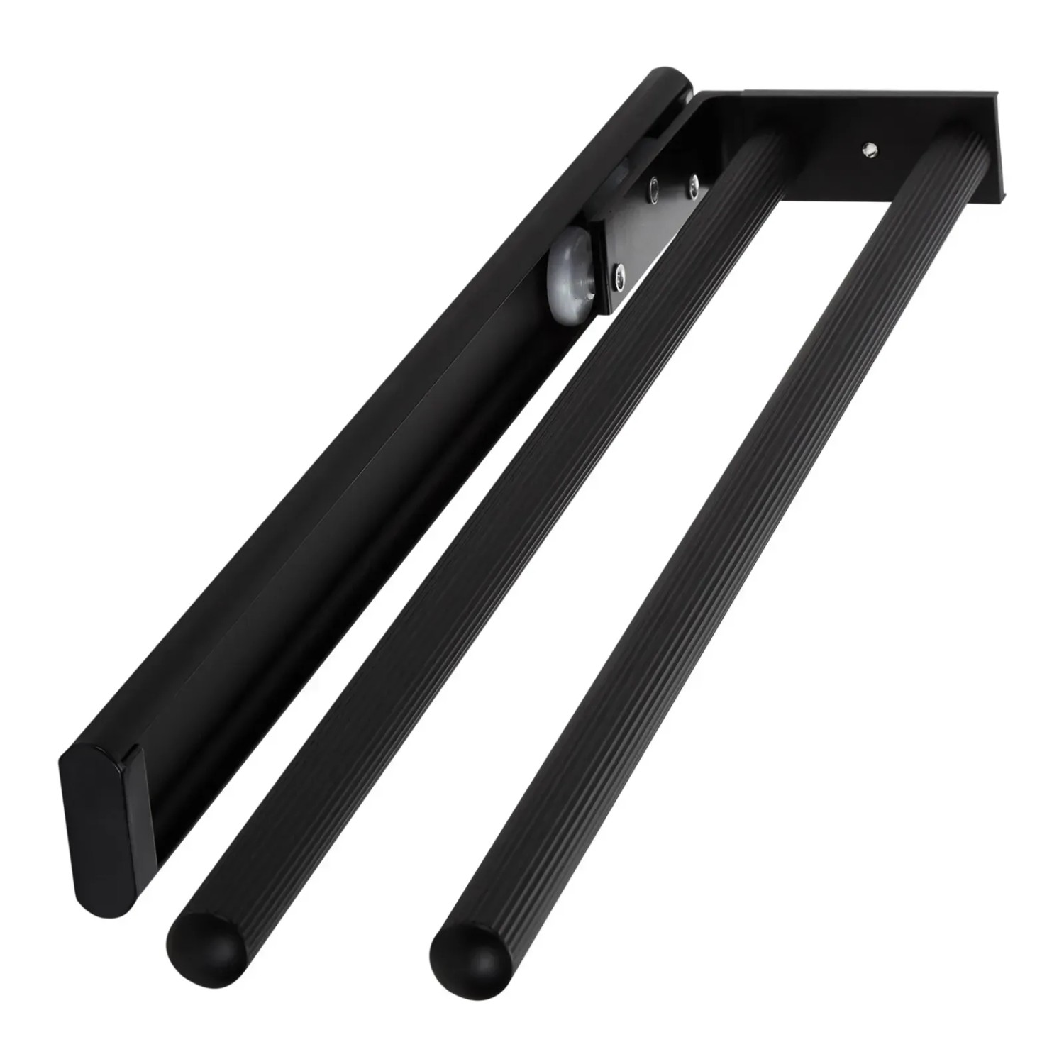 SOTECH Aluminium Handtuchhalter TED 2 Armig 450 bis 730 mm Ausziehbar Drehbar Schwarz Matt_3