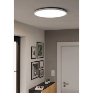 Weiße LED-Deckenleuchte Rovito (Ø 50cm) von Eglo, geeignet für Wohnzimmer, Schlafzimmer oder Flur.