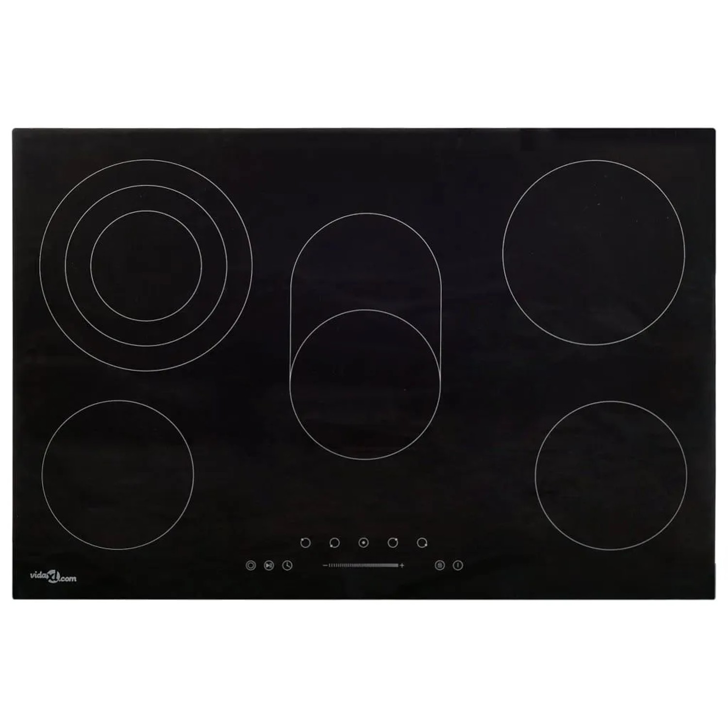 vidaXL Glaskeramik-Kochfeld mit 5 Platten Touch Control 90cm cm 8500 W 51441