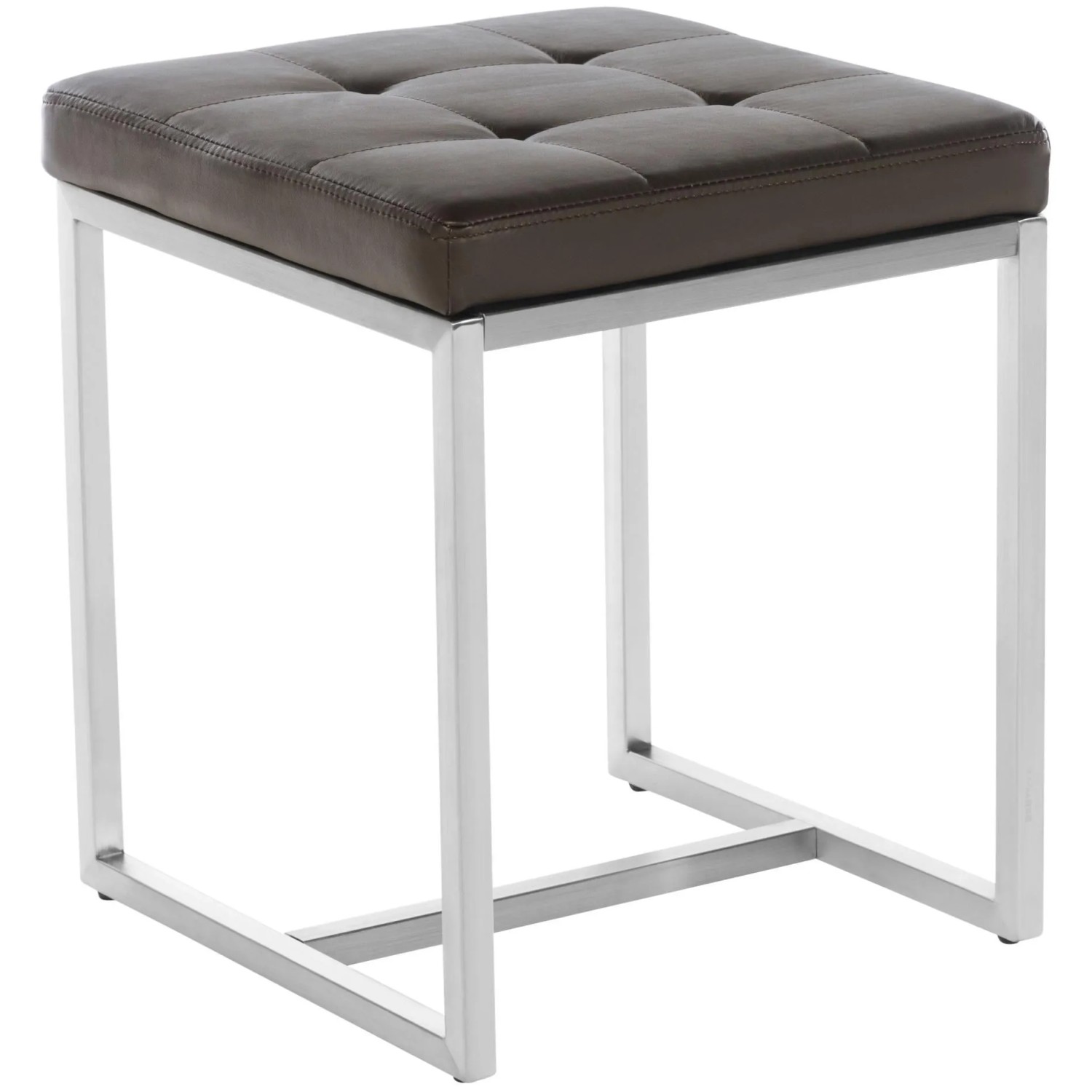 DELUKE Sitzhocker VELAN Kunstleder Braun 40x40x48cm Hocker Schlafzimmer Polsterhocker Wohnzimmer Sitzbank Esszimmer