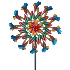 Kobolo Windrad Gartenstecker Dekostecker Windspiel XXL SOLE