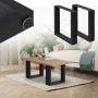 2er Set ECD Germany Tischbeine, 40x43 cm, Schwarz, Stahl, Industriedesign für Esstische.