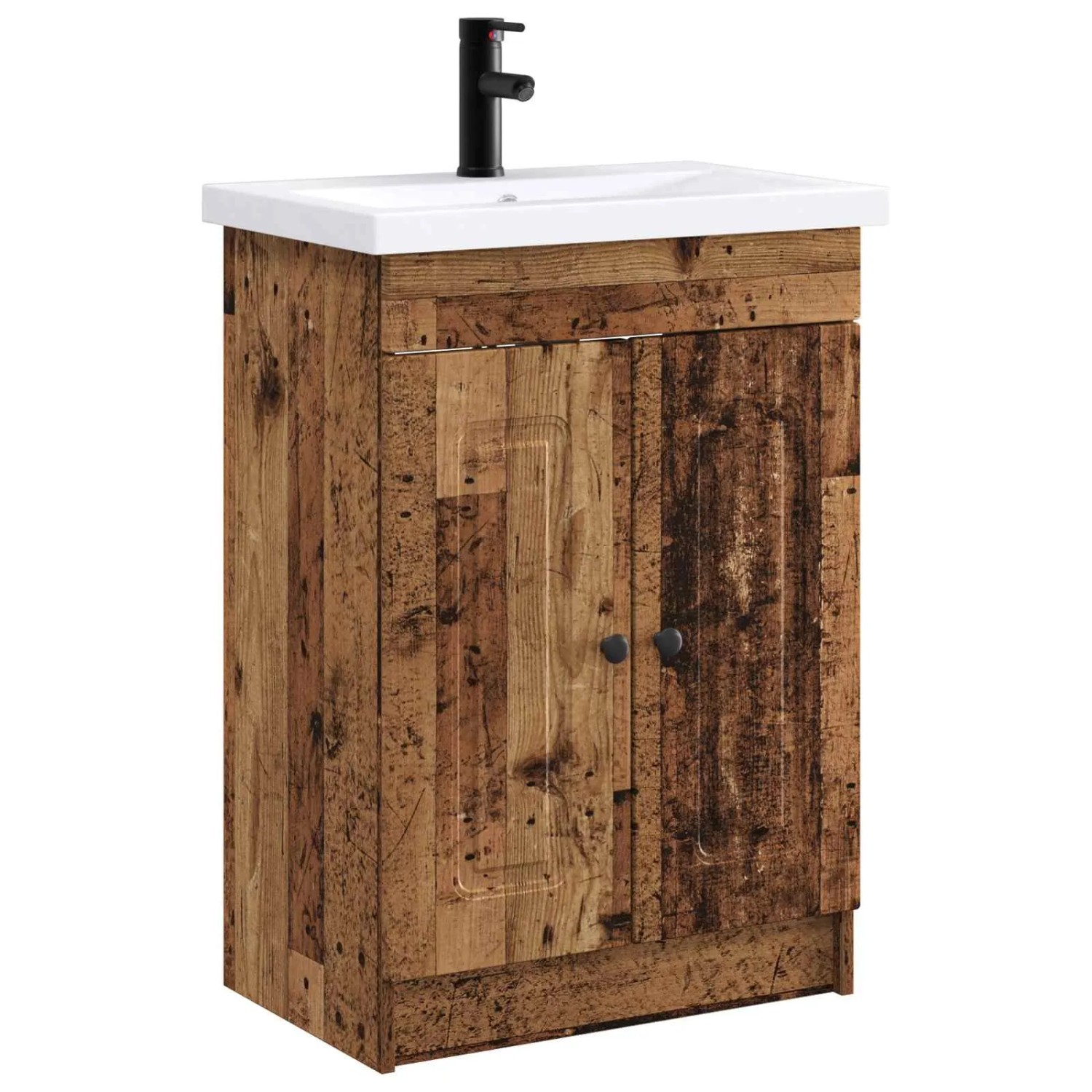 vidaXL Badezimmermöbel-Set Altholz 56 x 37,5 x 81 cm Holzwerkstoff 3404172