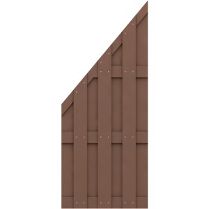 Braunes WPC Anschlusselement für Jumbo Sichtschutzzaun, 74x179/90 cm.