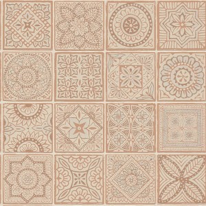 Bricoflor Vliestapete in Fliesenoptik, Terracotta, Boho Chic für Küche und Schlafzimmer.