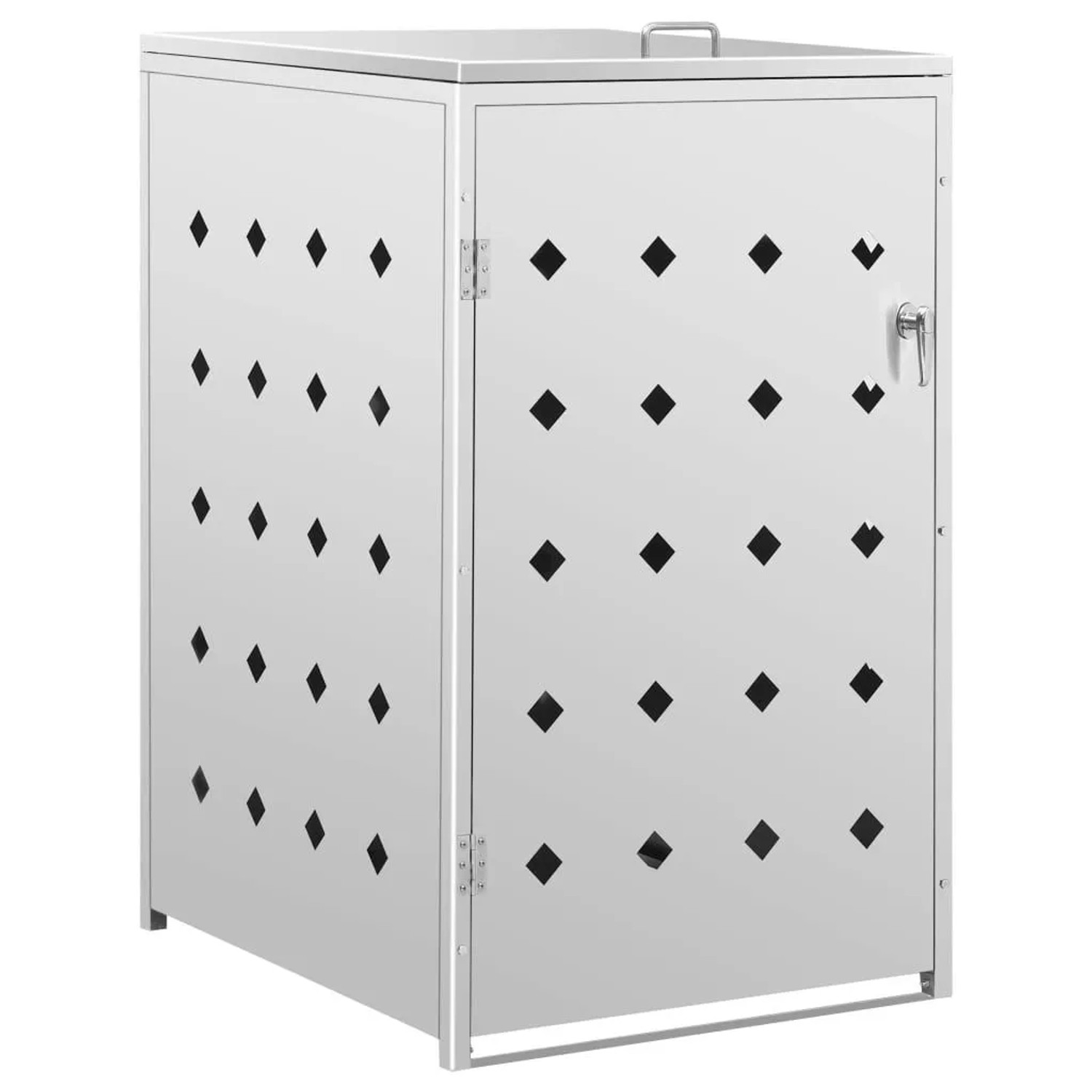 DELUKE 1er Mülltonnenbox SOGI Edelstahl 69x115x77,5cm Silber Mülltonnenverkleidung Für 1 Tonne 240L Müllbox Aus Metall