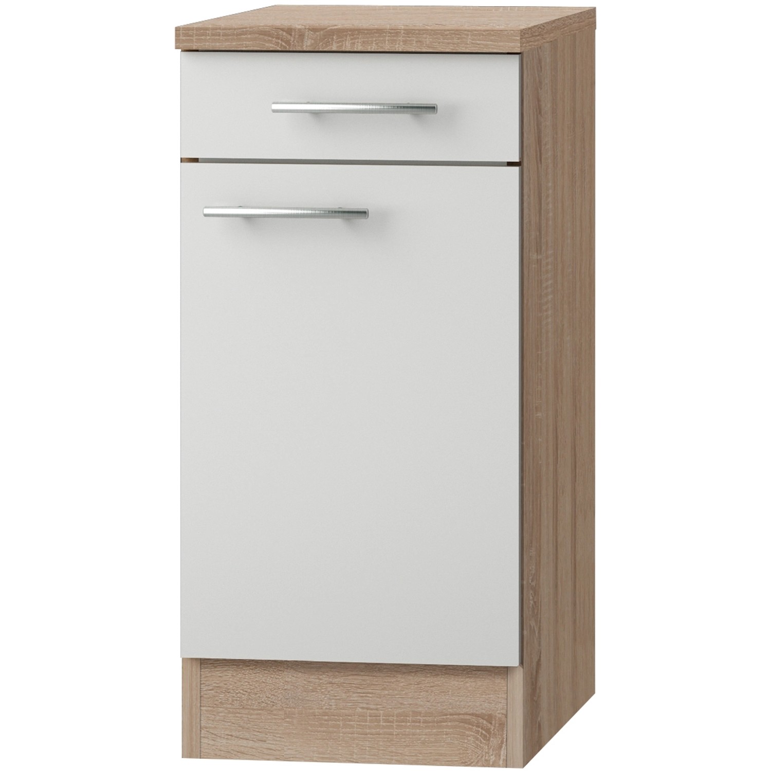 Optifit Unterschrank Dakar286 40 cm x 84,8 cm x 60 cm Weiß-Eiche
