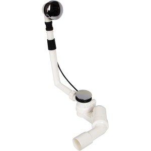 Excenter Wannengarnitur Chrom 1 1/2 Zoll für Badewannen-Abläufe mit Drehgriff und Geruchsverschluss.