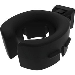 Schwarzer Fath Akkuschrauberhalter FXD50 aus Polyamid für Profil 40 Nut 8, 360° drehbar, zur Arbeitsplatzorganisation.