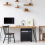 Relaxdays Rollcontainer Spanplatte Kunststoff Schwarz mit 3 Fächern 57 cm x 48 cm x 34 cm 10,5 kg_5