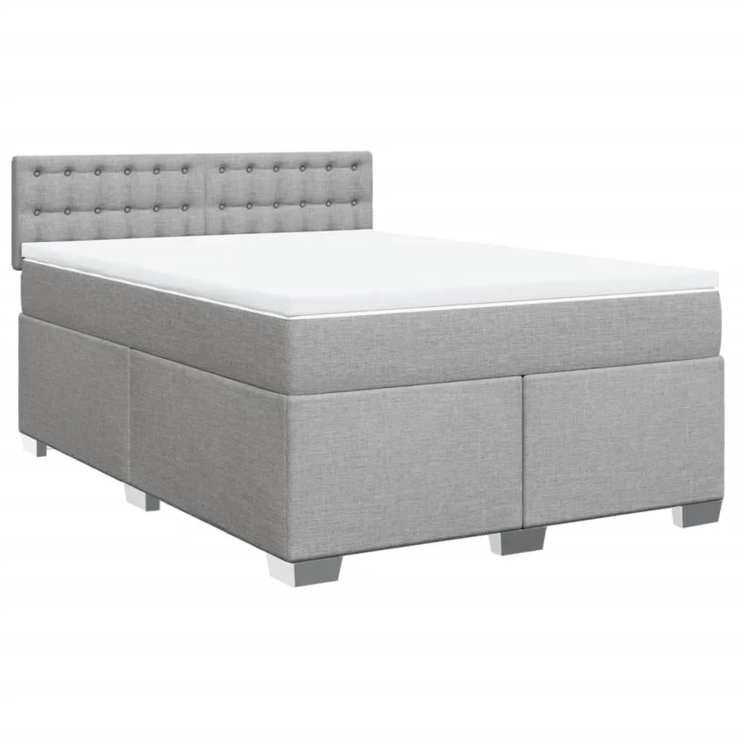 vidaXL Boxspringbett mit Matratze Hellgrau 140x200 cm Stoff 3288225 günstig online kaufen