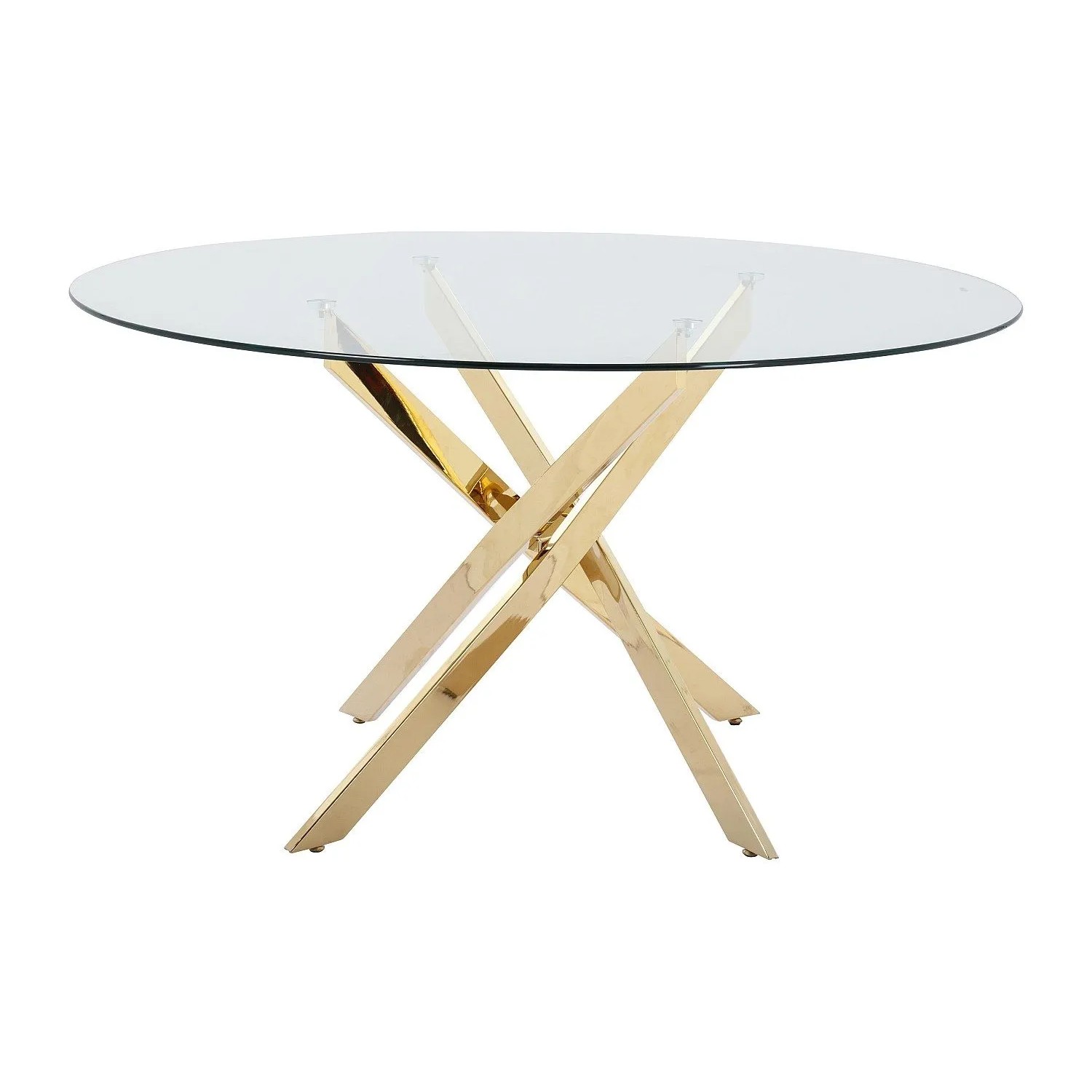 Vente-unique Esstisch Cosima Transparent  Goldfarben 140 cm