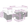 vidaXL Garten-Sofa-Set 8-tlg. Beige Poly Rattan mit Maßangaben für Gartenmöbel.