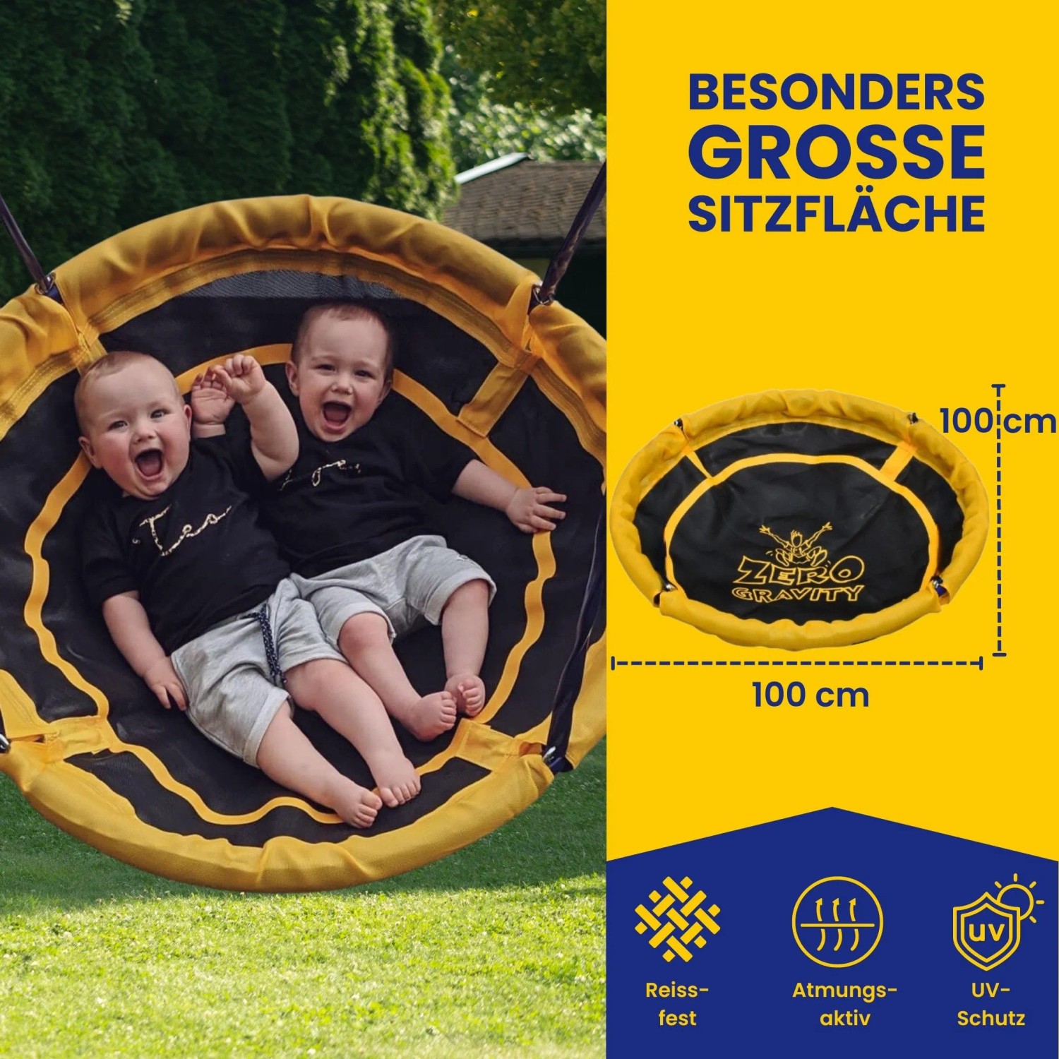 Zero Gravity Gartenschaukel UFO mit Stabilem und Korrosionsbeständigem Metallrahmen_4