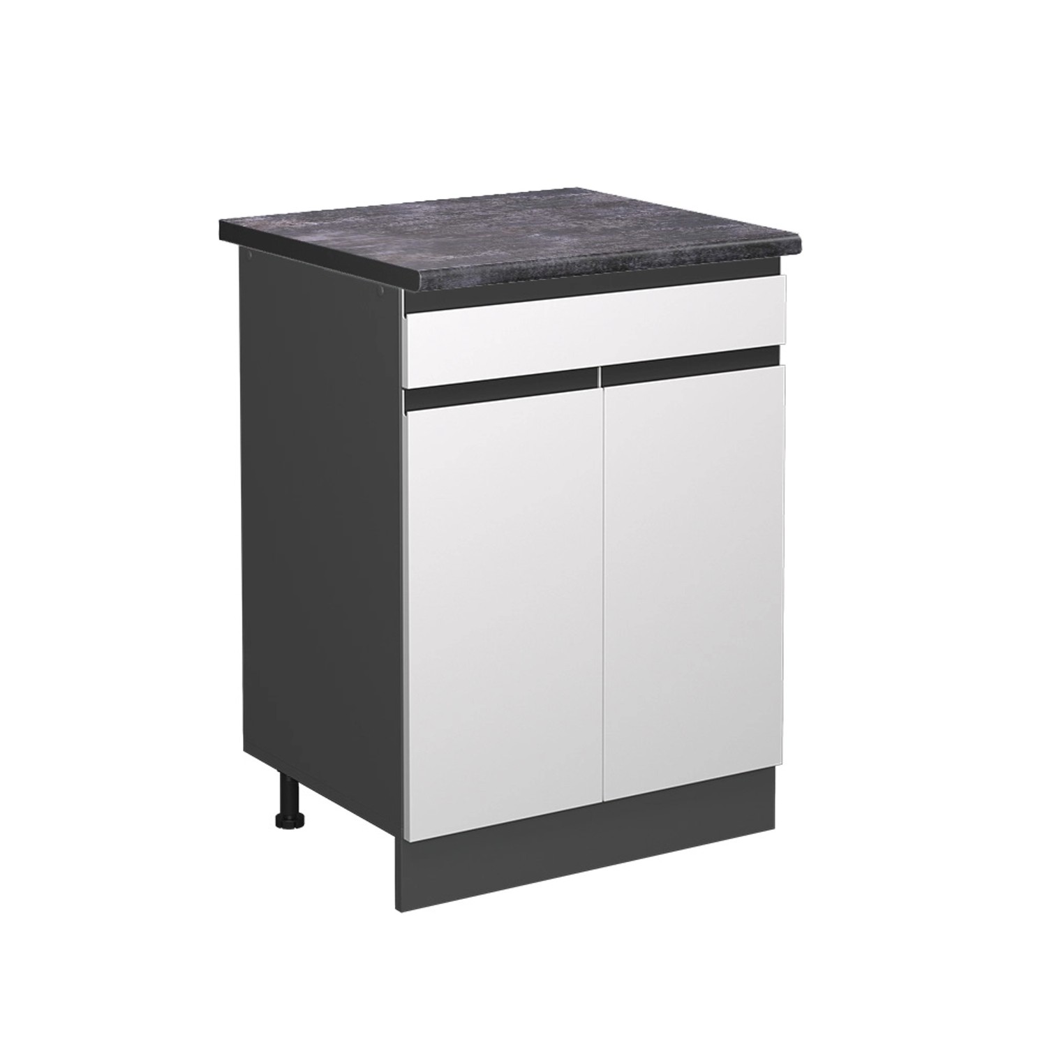 Vicco Küchenunterschrank R-Line Schubladenschrank für die Küche Weiß/Anthrazit 60 cm AP Anthrazit