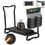 Schwarze Sekey Kniebank 2 in 1 mit Polster, Werkzeugtasche und 160 kg Gewicht. Klappbarer Gartenhocker für Gartenarbeit.