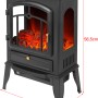Schwarzer El Fuego Elektrokamin Como mit Heizung und Flammeneffekt im Retro-Design.