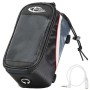 Tectake Fahrradtasche mit Rahmenbefestigung, wasserabweisend, schwarz, grau, rot, mit Audio-Verlängerung.