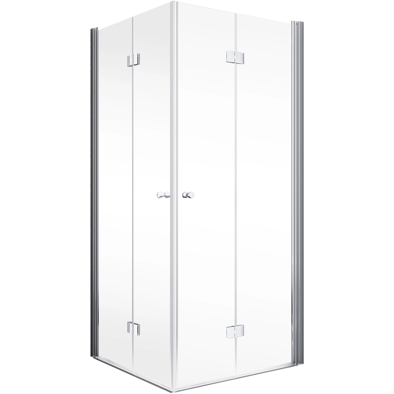 Schulte Drehfalttür Eckeinstieg Alexa Style 2.0, Chromoptik, Klarglas. Duschtür für platzsparende Badgestaltung.