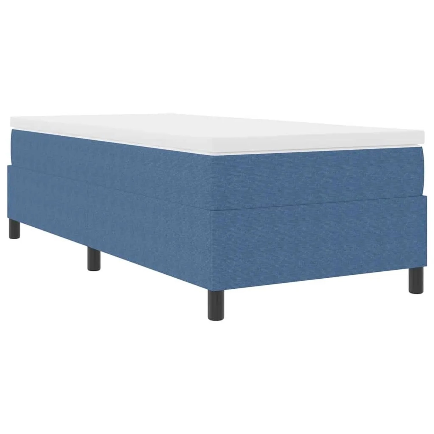 vidaXL Boxspringbett Blau und Weiß 90 x 190 cm Cordstoff 3337440