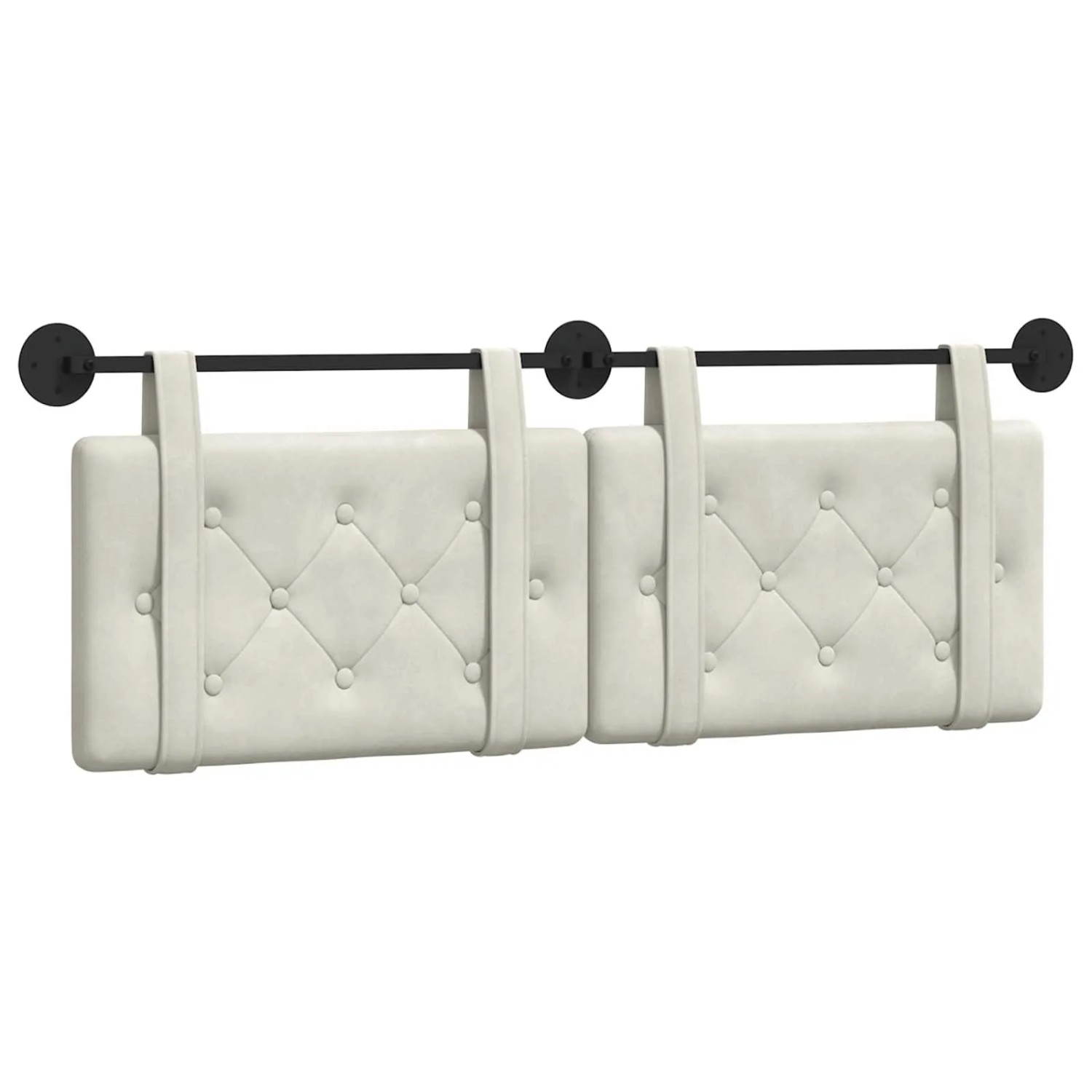 vidaXL Hängevorderseite Wandmontiert Creme 150 x 55 x 5 cm Samt 42031672