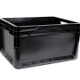 Schwarze Eurobox-System Box Vollwand, 40x30x22 cm, aus robustem Kunststoff für Aufbewahrung.