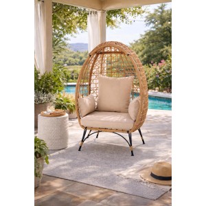 Kobolo Loungesessel COCOON mit Metallgestell und Kissen