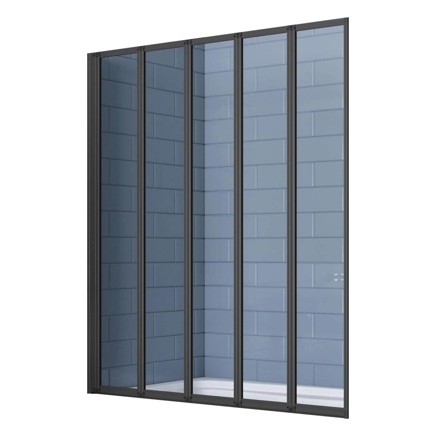 Duschparadies 120x140cm 5-teilig Faltwand Trennwand Badewannenaufsatz Dusch günstig online kaufen
