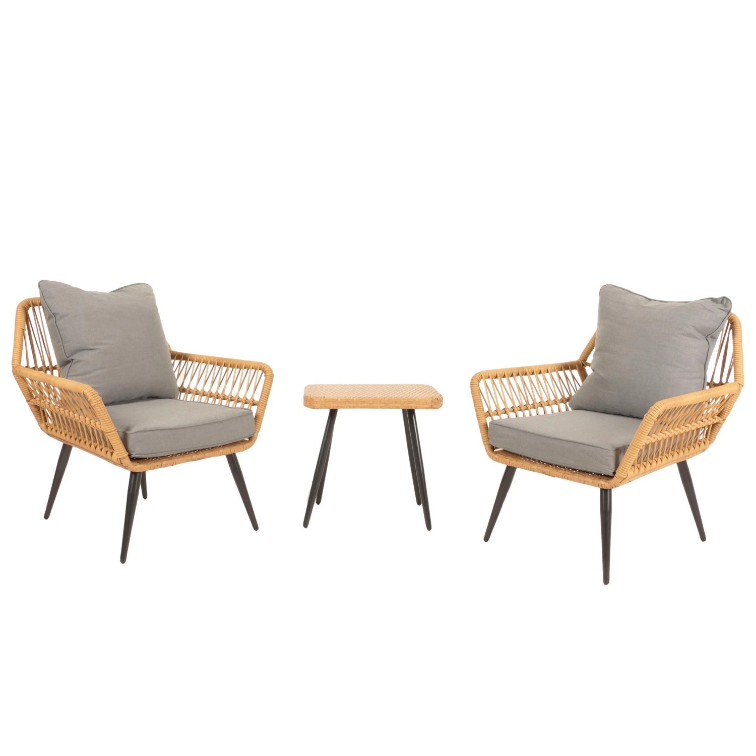 Proregal Poly-Rattan Garnitur HxBxT 78x64x72 cm Sitzhöhe 41cm Dunkelgrau Ba günstig online kaufen