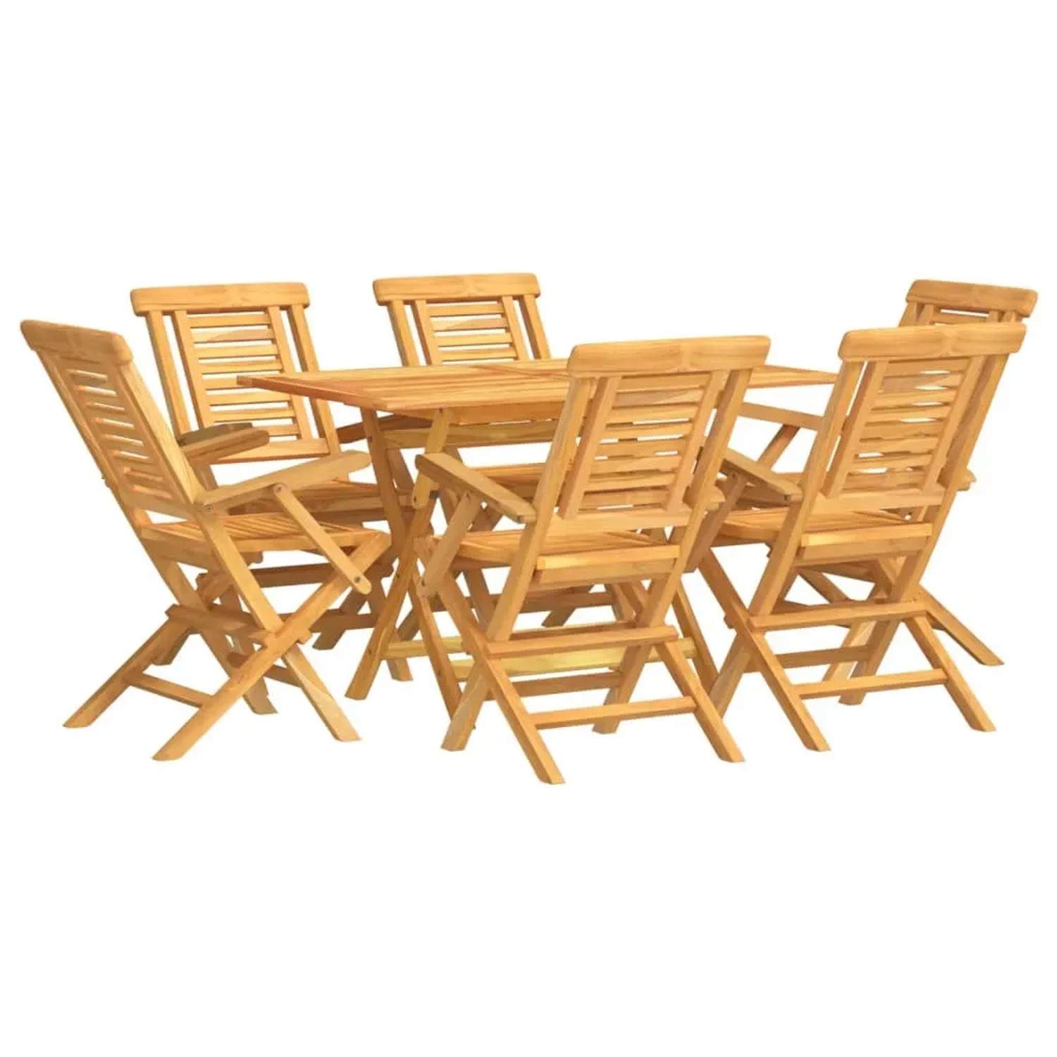 vidaXL 7-Tlg Garten-Essgruppe Massivholz Teak 3155002
