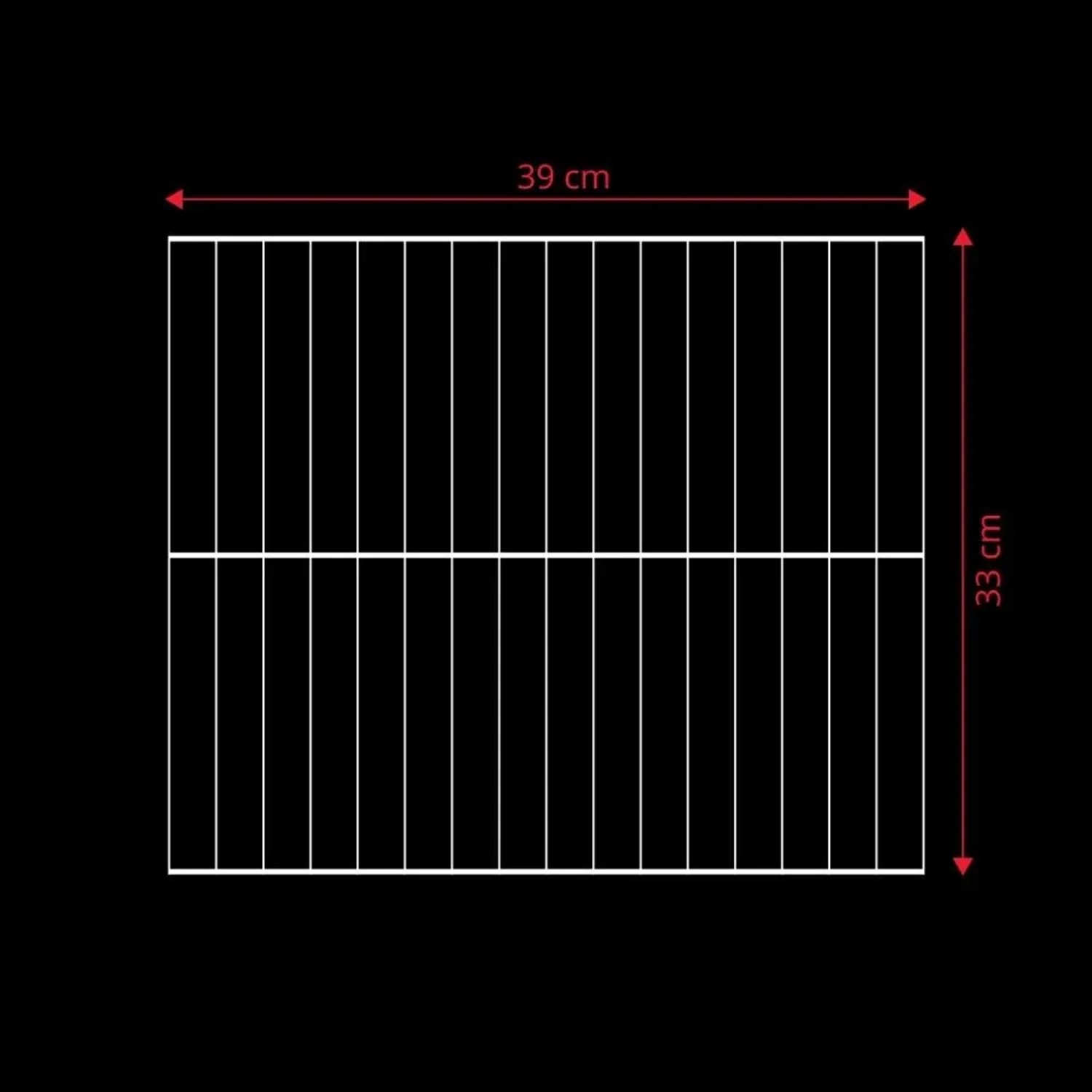 Grillfläche 39x33 cm für Taino Gasgrill. Rechteckiger Grillrost für Tischgrill und Camping.