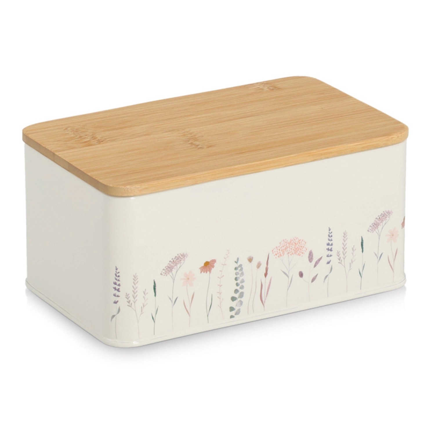 Thumbnail - Zeller Vorratsdose Flowers mit Bambusdeckel 1,65 l Weiß