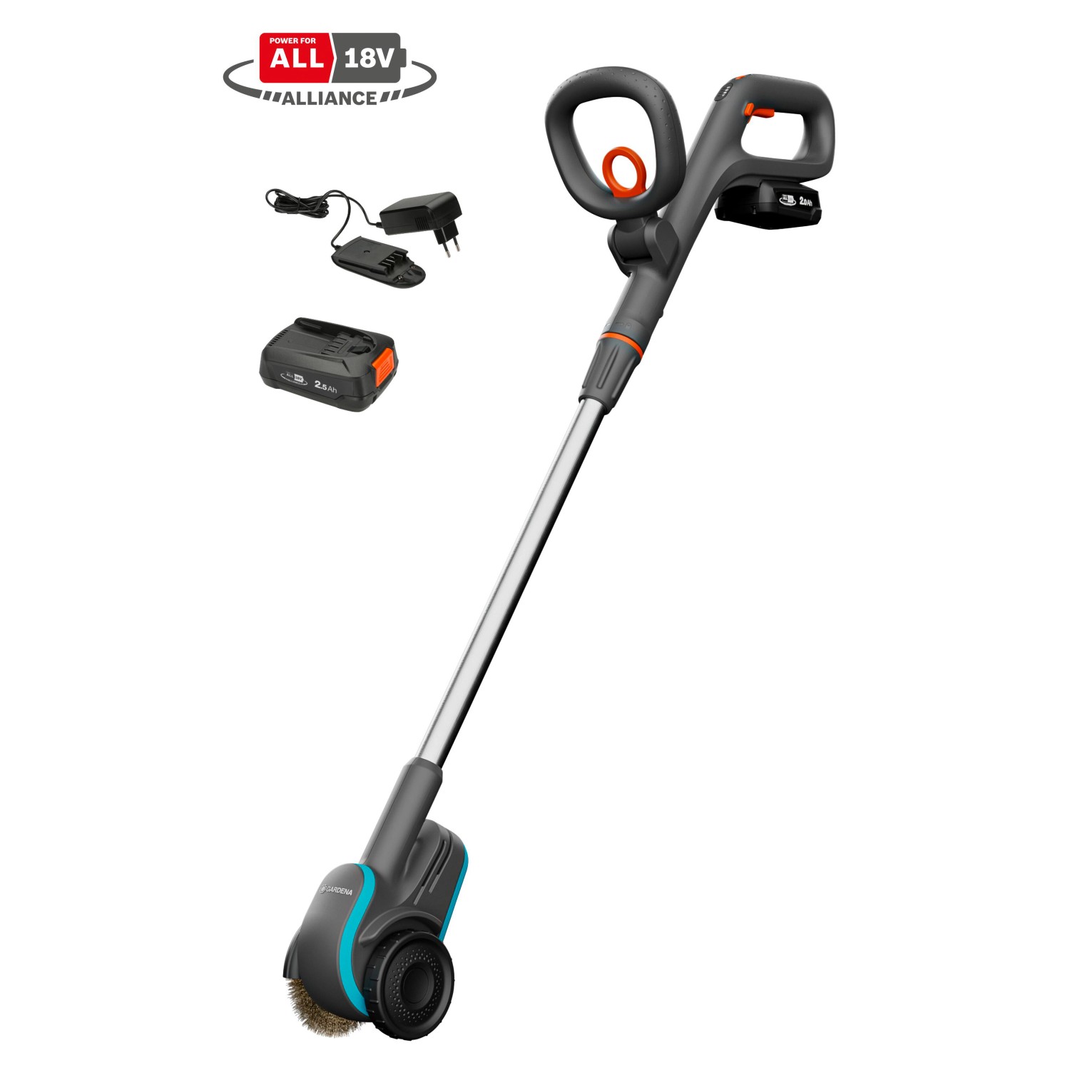 Gardena Akku-Fugenbürste EasyWeed 1800/18V Power For All mit Akku und Ladegerät