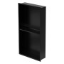 Schwarze LuxeBath Wandnische Doppel aus Edelstahl, 30x60x10cm, für Dusche.