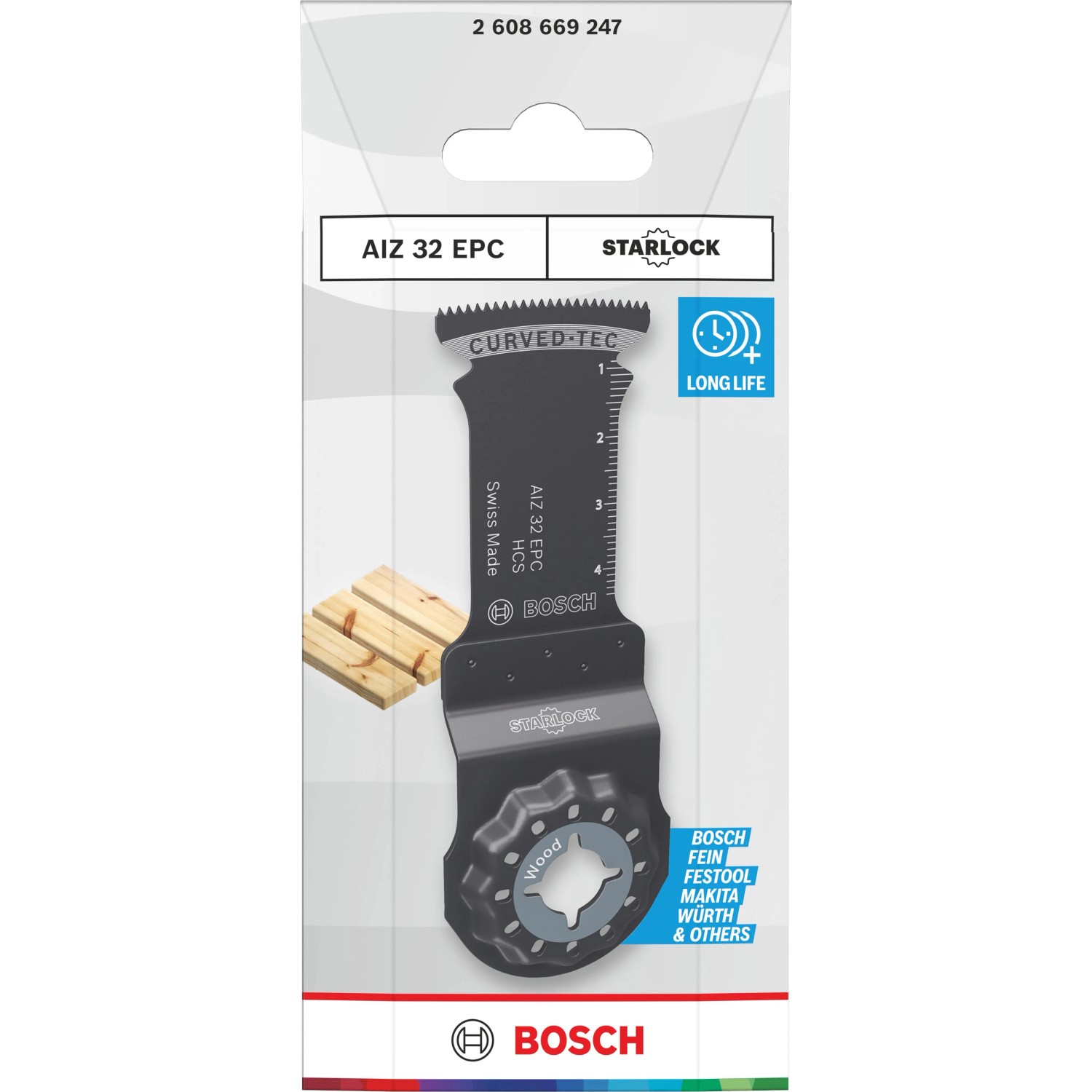 Bosch Tauchsägeblatt AIZ 32 EPC Starlock für Holz, 32x60mm, schwarz.